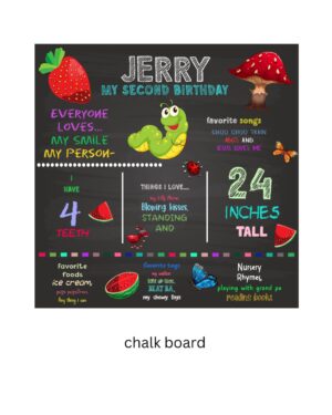 HUNGRY CATERPILLAR THEME CHALK BOARD / MILESTONE BOARD