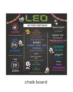 PANDA THEME CHALK BOARD / MILESTONE BOARD