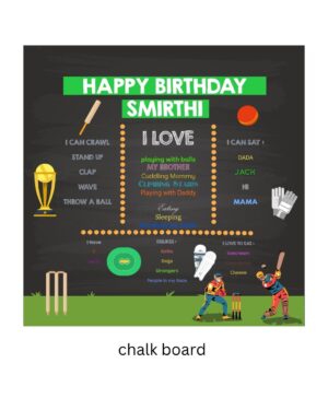 CRICKET THEME CHALK BOARD / MILESTONE BOARD