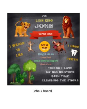 LION KING THEME CHALK BOARD / MILESTONE BOARD